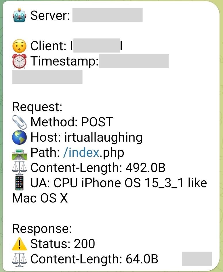 The intercepted message from irtuallaughing.