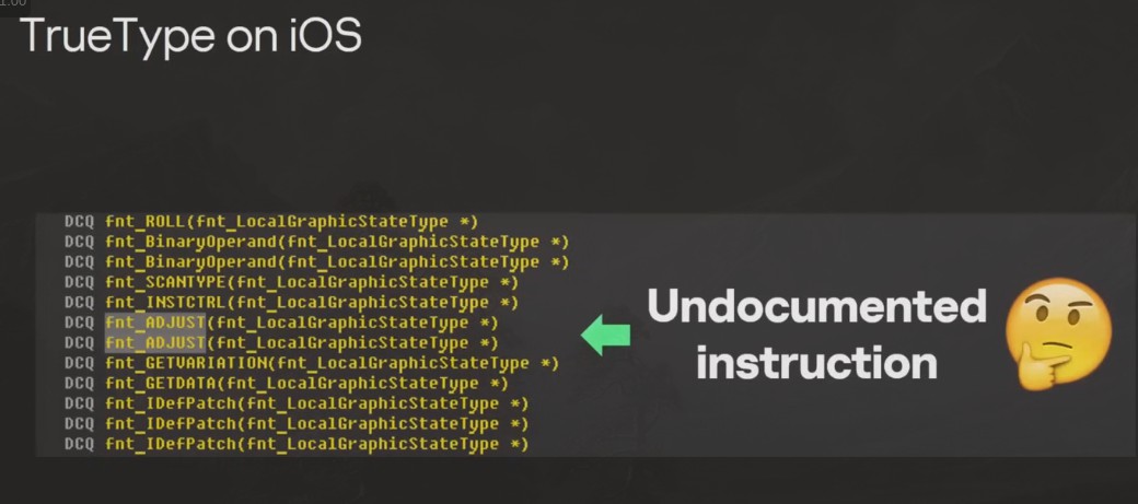 TrueType file containing undocumented fnt_ADJUST commands